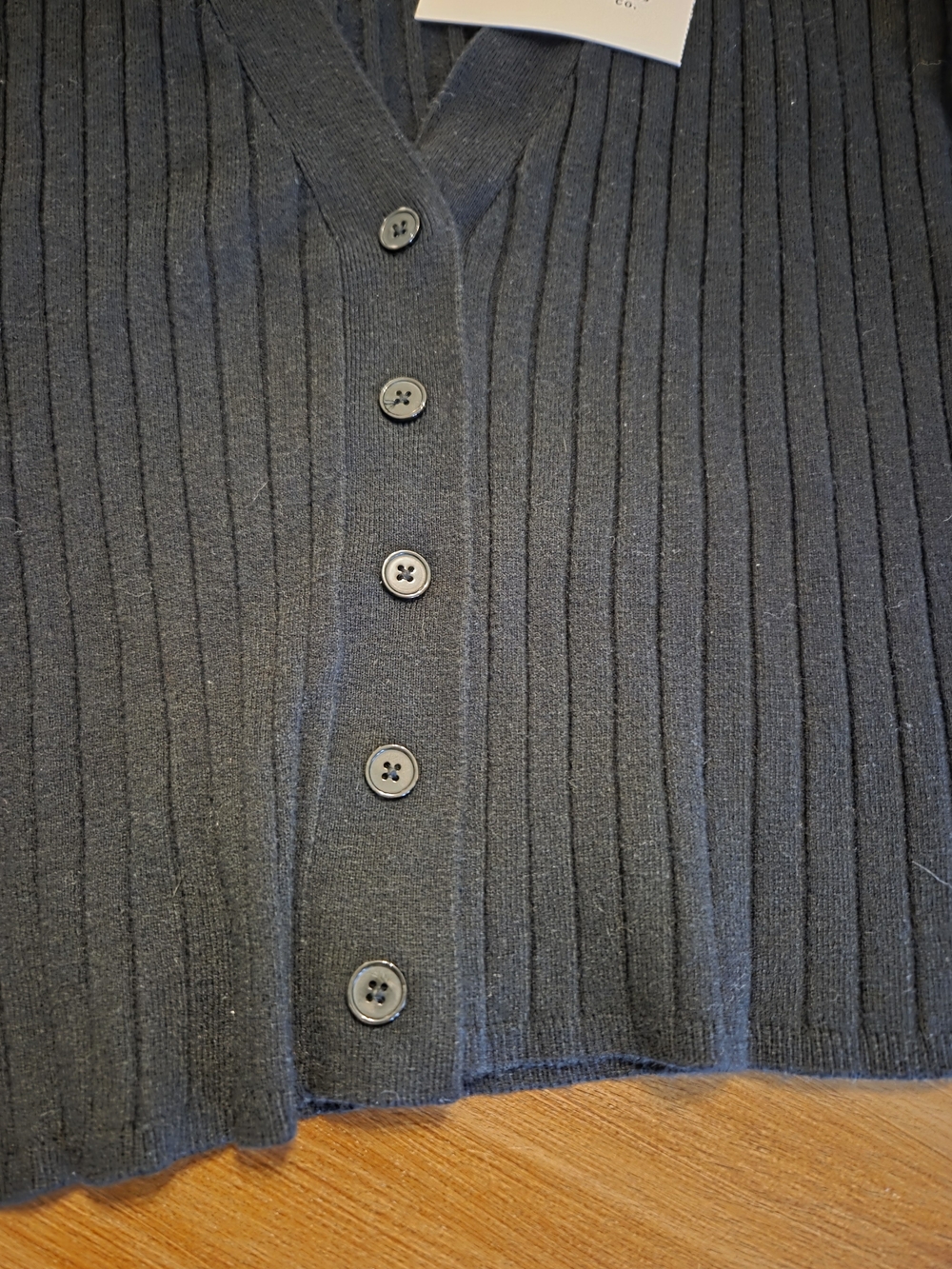 Universal Thread Black Ribbed Button-Front Cardigan - Picture 3 of 4
